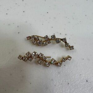 Baublebar Farah Ear Crawlers Earrings Rhinestone Gold Tone Statement‎ Pierced